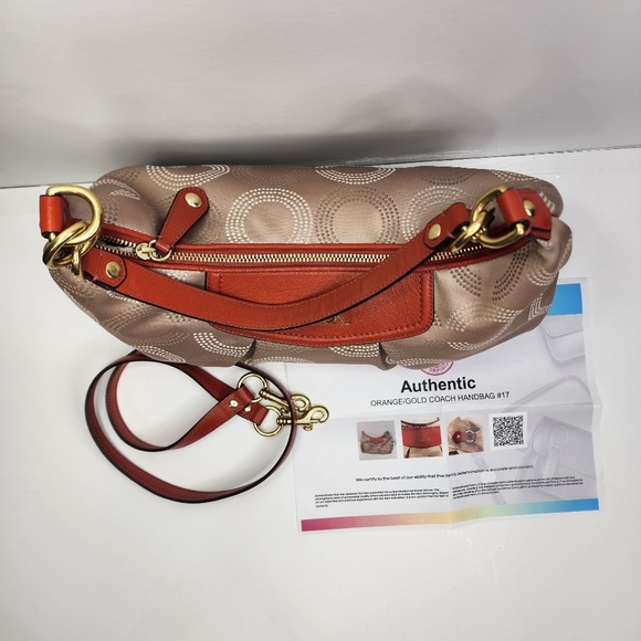 COACH Ashley Dotted Op Art Convertible Hobo F20031 Size 14" X 9" X 6" - Picture 12 of 12